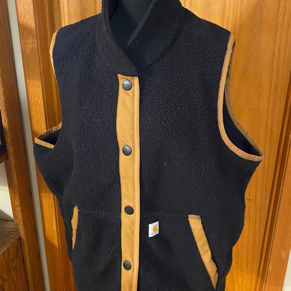 Carhartt 104924 Relaxed Fit Fleece Vest - Snap Front (For Women)